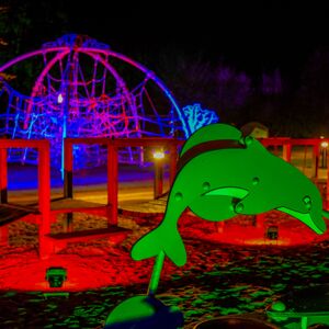 Der beleuchtete Inklusionsspielplatz am Nordstrand